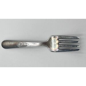 Holmes & Edwards Lovely Pattern Silverplate Youth Baby Fork‎ Vtg 1937 IS 4.25"